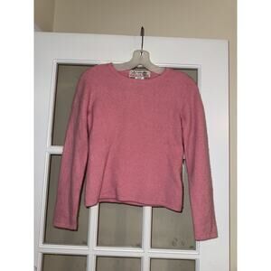 Queen of Scots Pink 100% Cashmere Sweater Womens Size Small Lightweight Layer